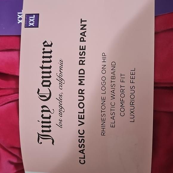 Juicy Couture Pink Velour Track Pants - Picture 5 of 6